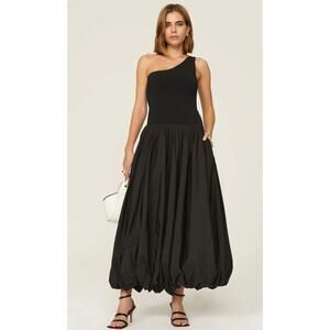 Derek Lam 10 Crosby Dune Balloon Dress in Black Size S